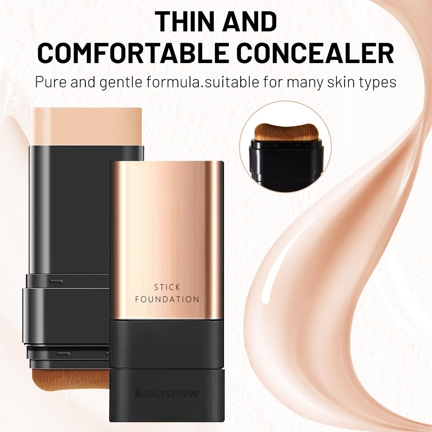 Korean Glass Skin 2-in-1 Foundation Stick – Full Coverage Makeup