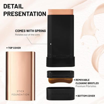 Korean Glass Skin 2-in-1 Foundation Stick – Full Coverage Makeup