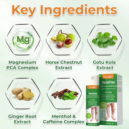 VeinFlex Magnesium Spray – Varicose Vein & Leg Pain Relief (FDA Certified)