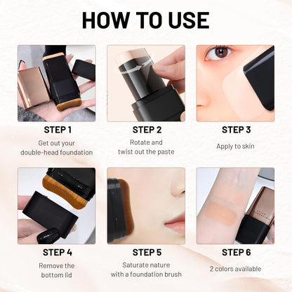 Korean Glass Skin 2-in-1 Foundation Stick – Full Coverage Makeup