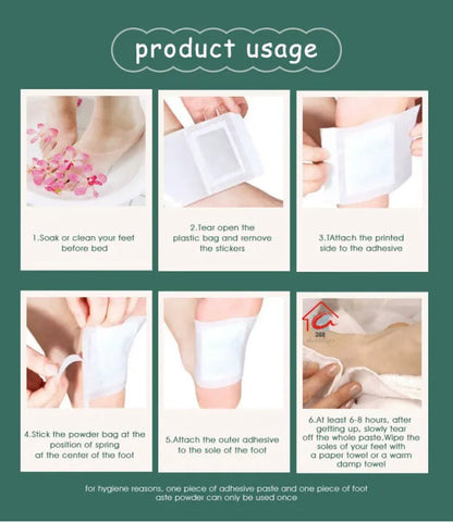 Herbal Gentle Detox Foot Pads – Overnight Body Cleanse (B10G10)