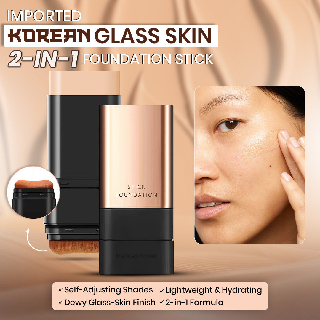 Korean Glass Skin 2-in-1 Foundation Stick – Full Coverage Makeup