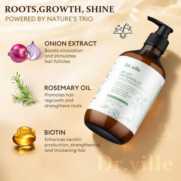 Dr.Ville Anti-Hair Loss Shampoo – Herbal Hair Growth Formula (B1G1)